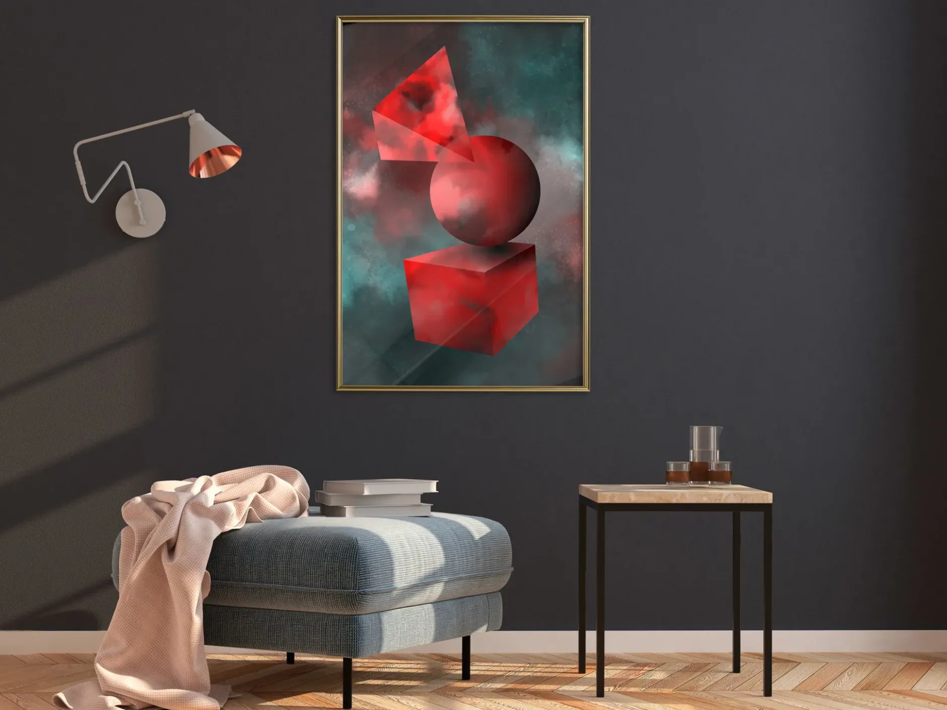 Poster 'Red Solid Figures'