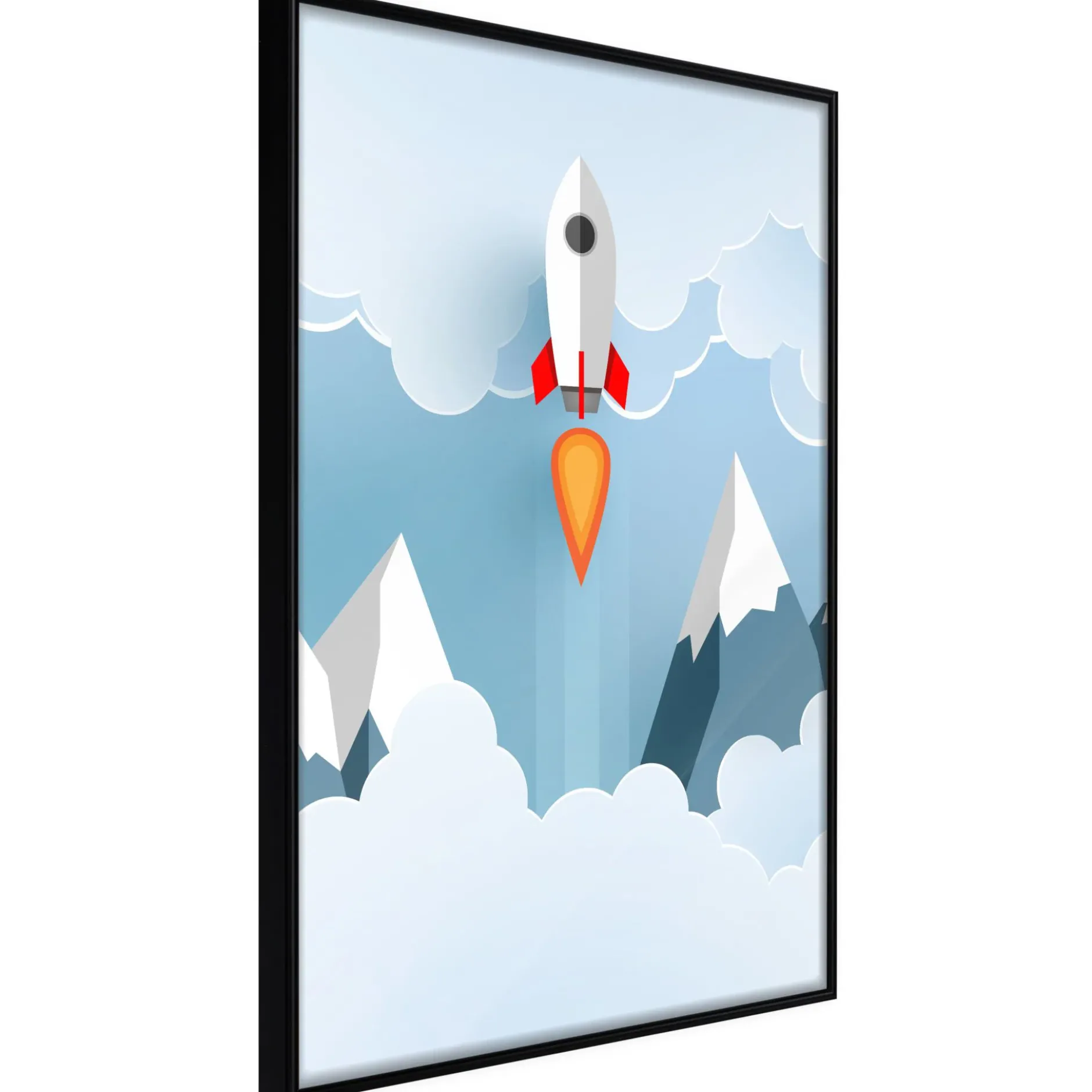 Poster 'Rocket in the Clouds'