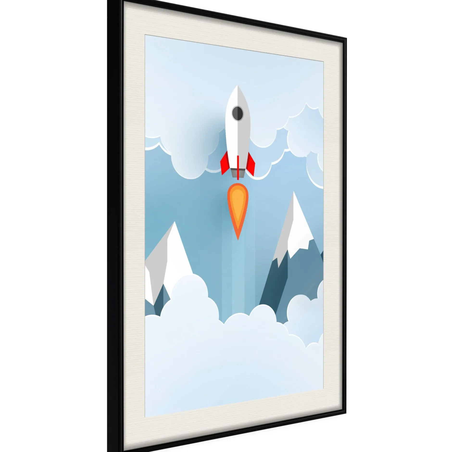 Poster 'Rocket in the Clouds'