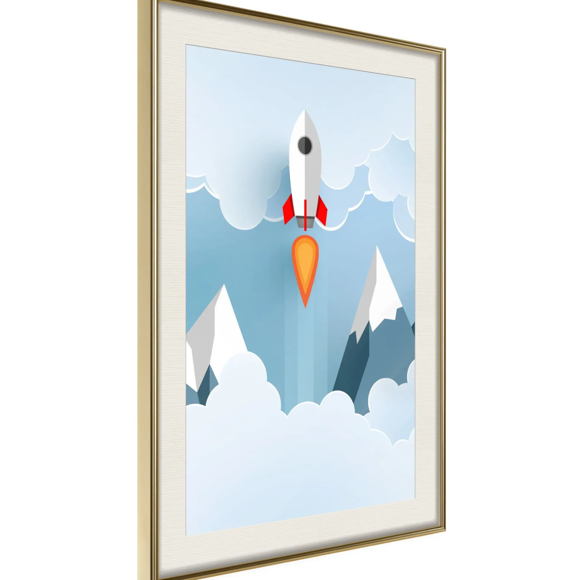 Poster 'Rocket in the Clouds'