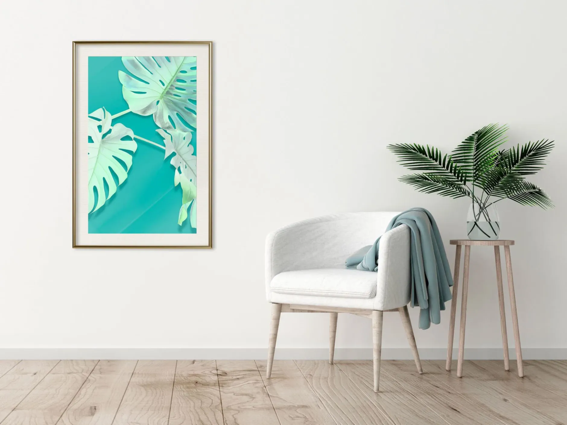 Poster 'Teal Monstera'