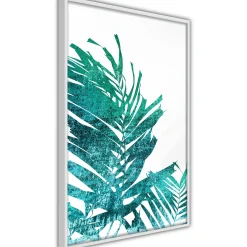 Poster 'Teal Palm on White Background'