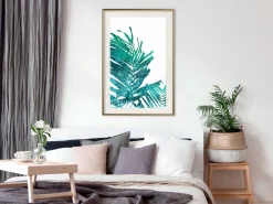 Poster 'Teal Palm on White Background'