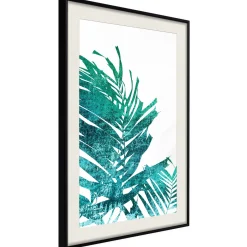 Poster 'Teal Palm on White Background'
