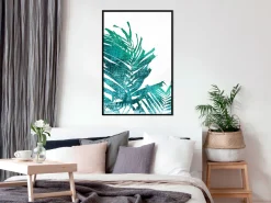 Poster 'Teal Palm on White Background'