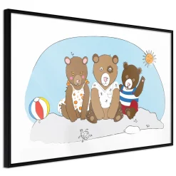 Poster 'Teddy Bears on the Beach'