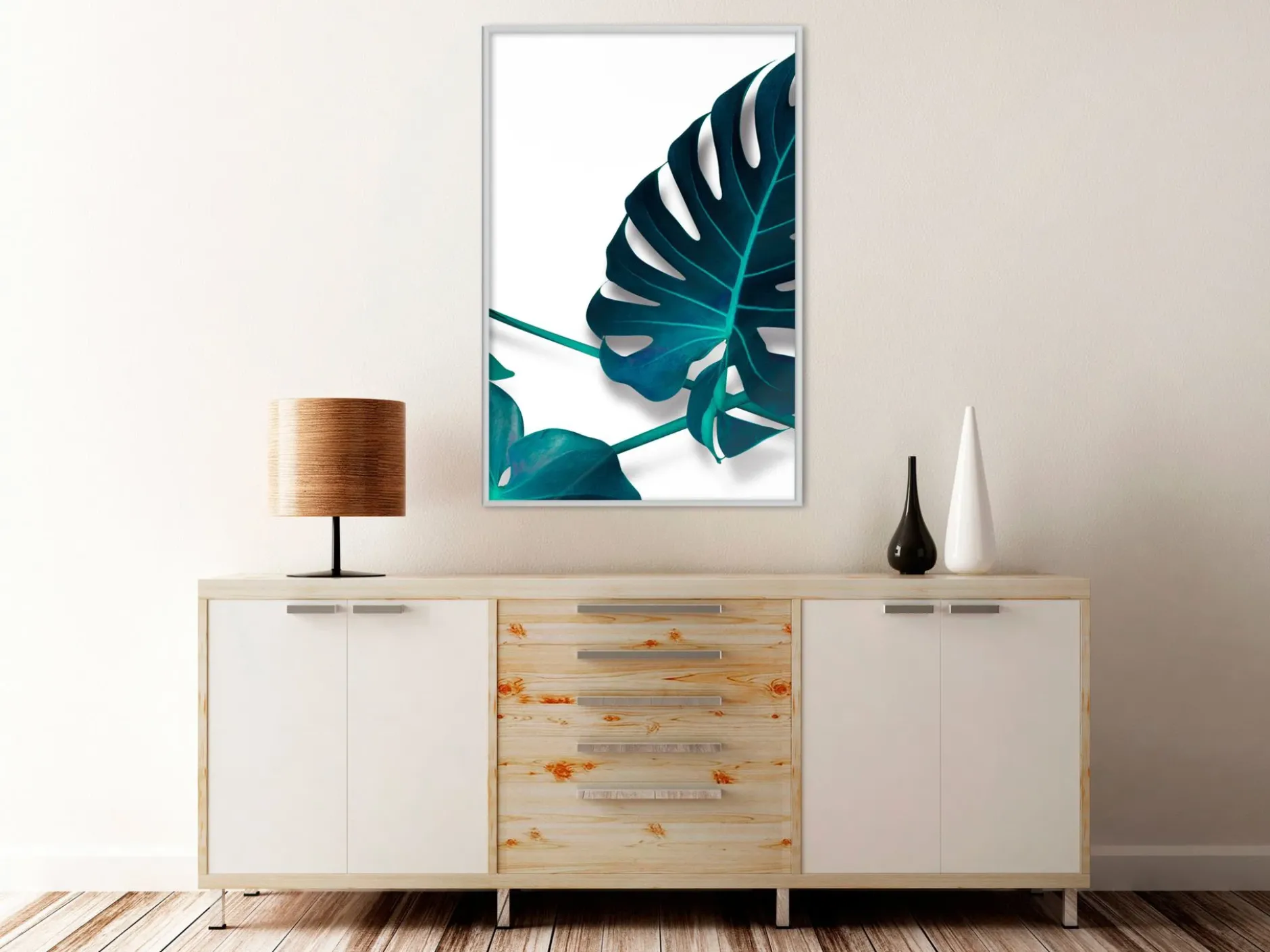 Poster 'Turquoise Monstera I'