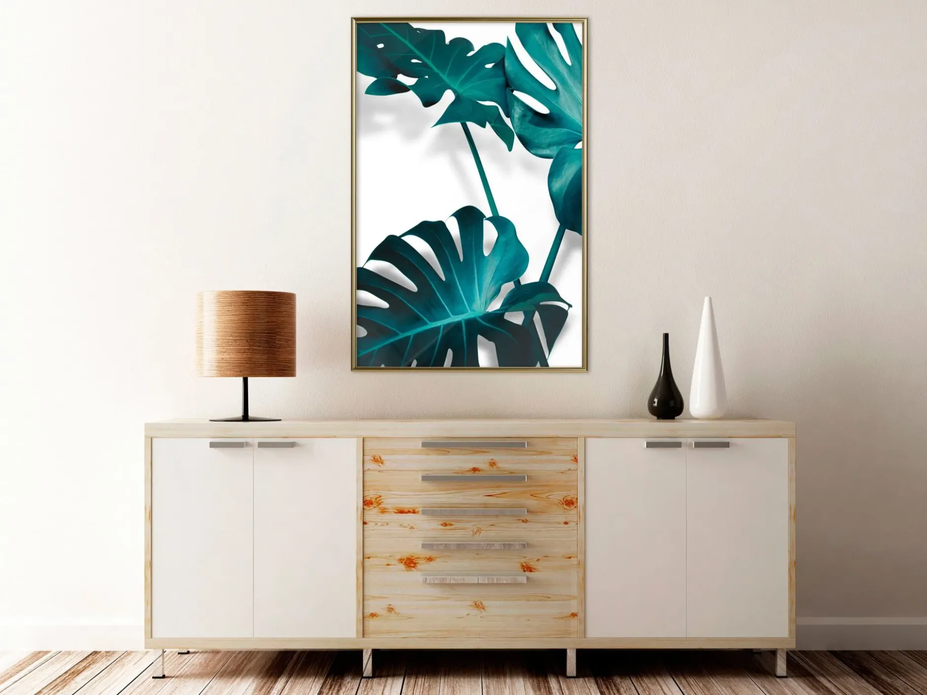 Poster 'Turquoise Monstera II'