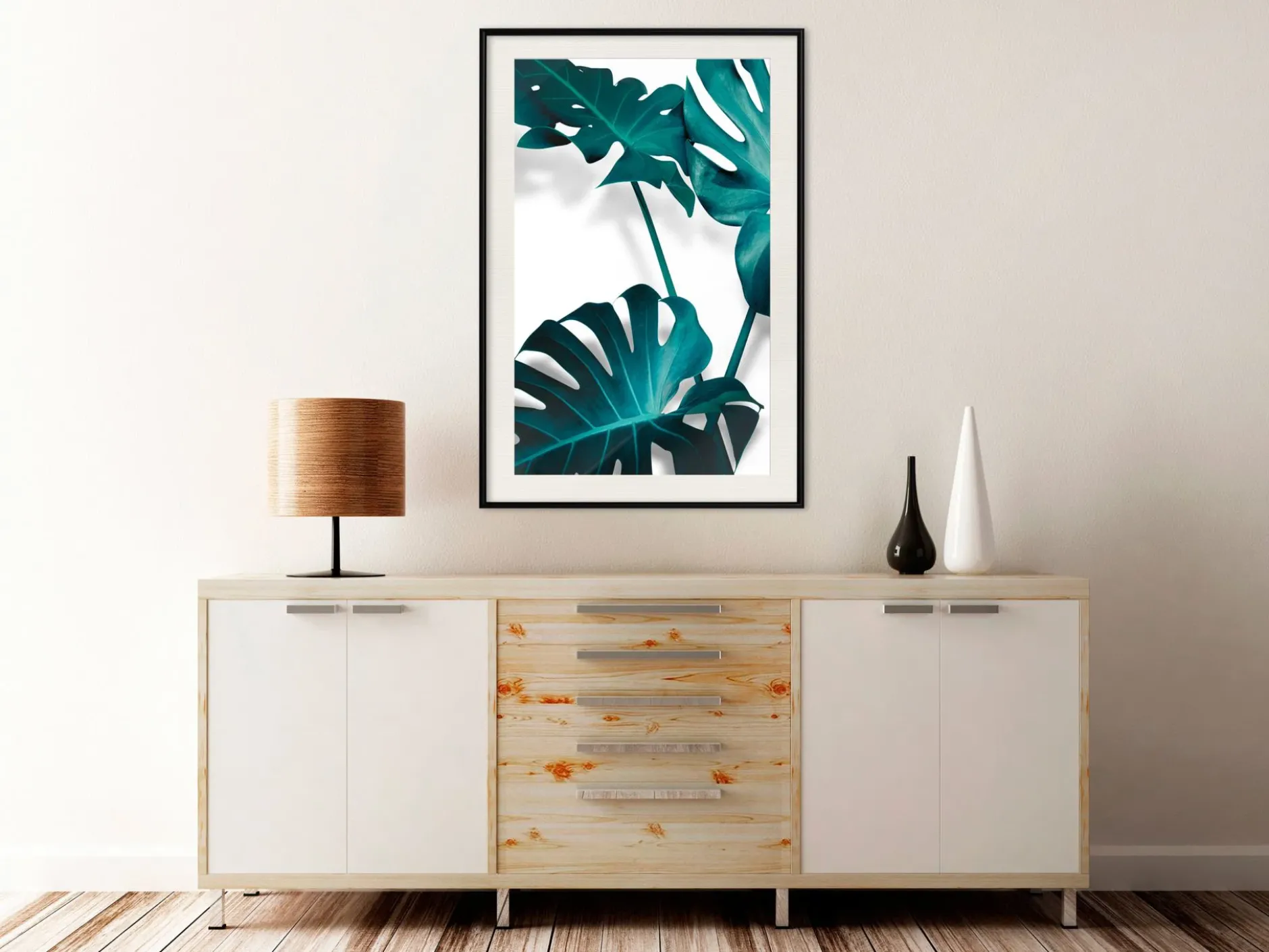 Poster 'Turquoise Monstera II'