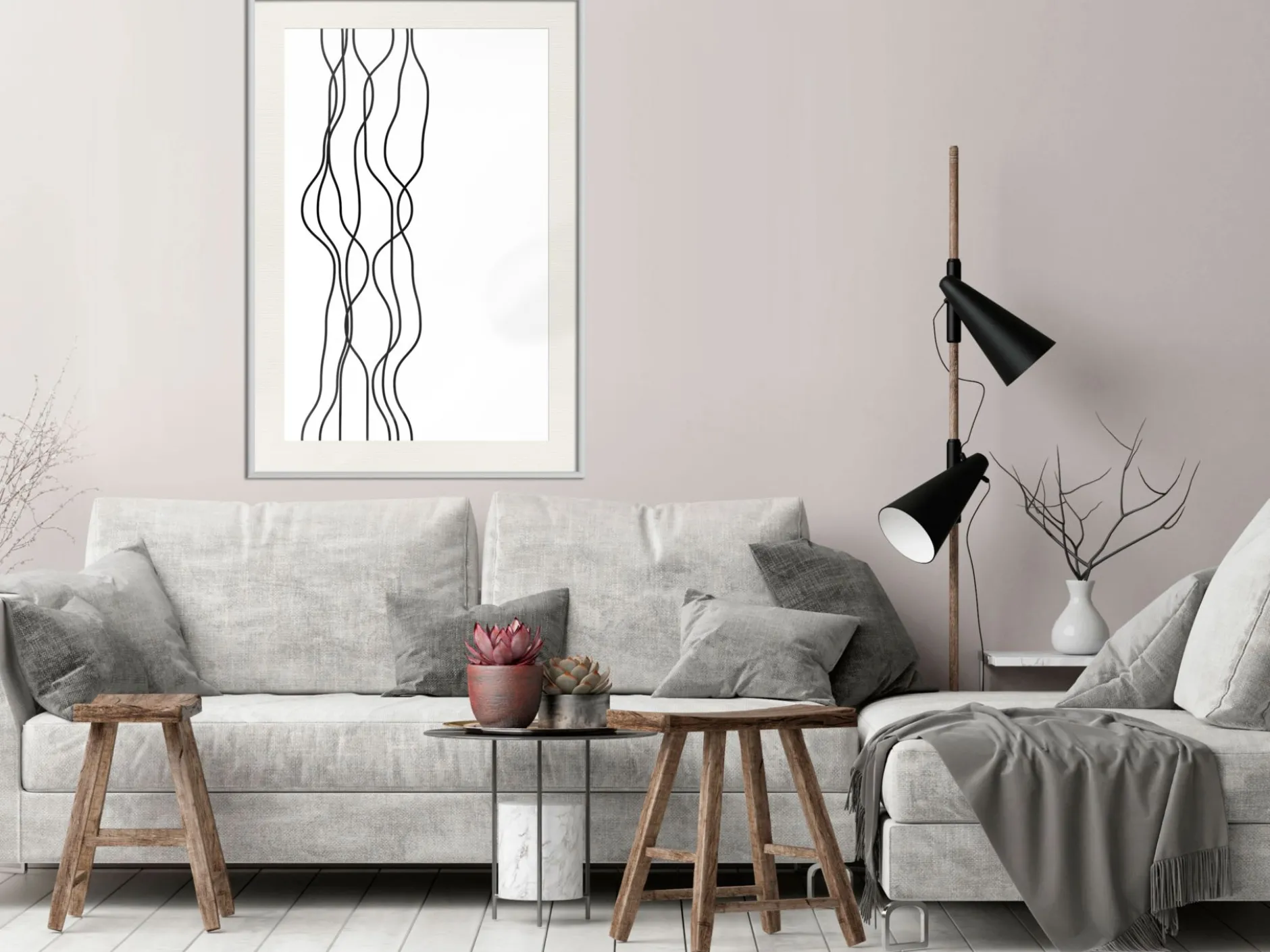 Poster 'Wavy Lines'
