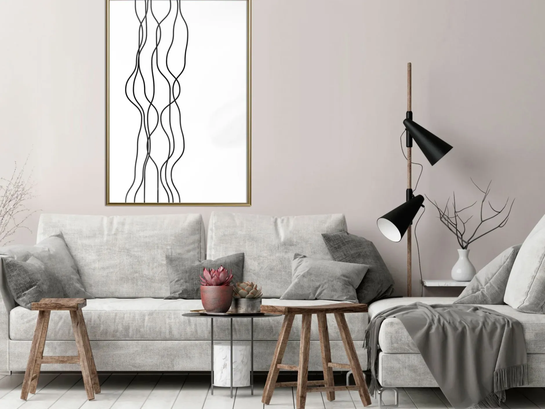 Poster 'Wavy Lines'