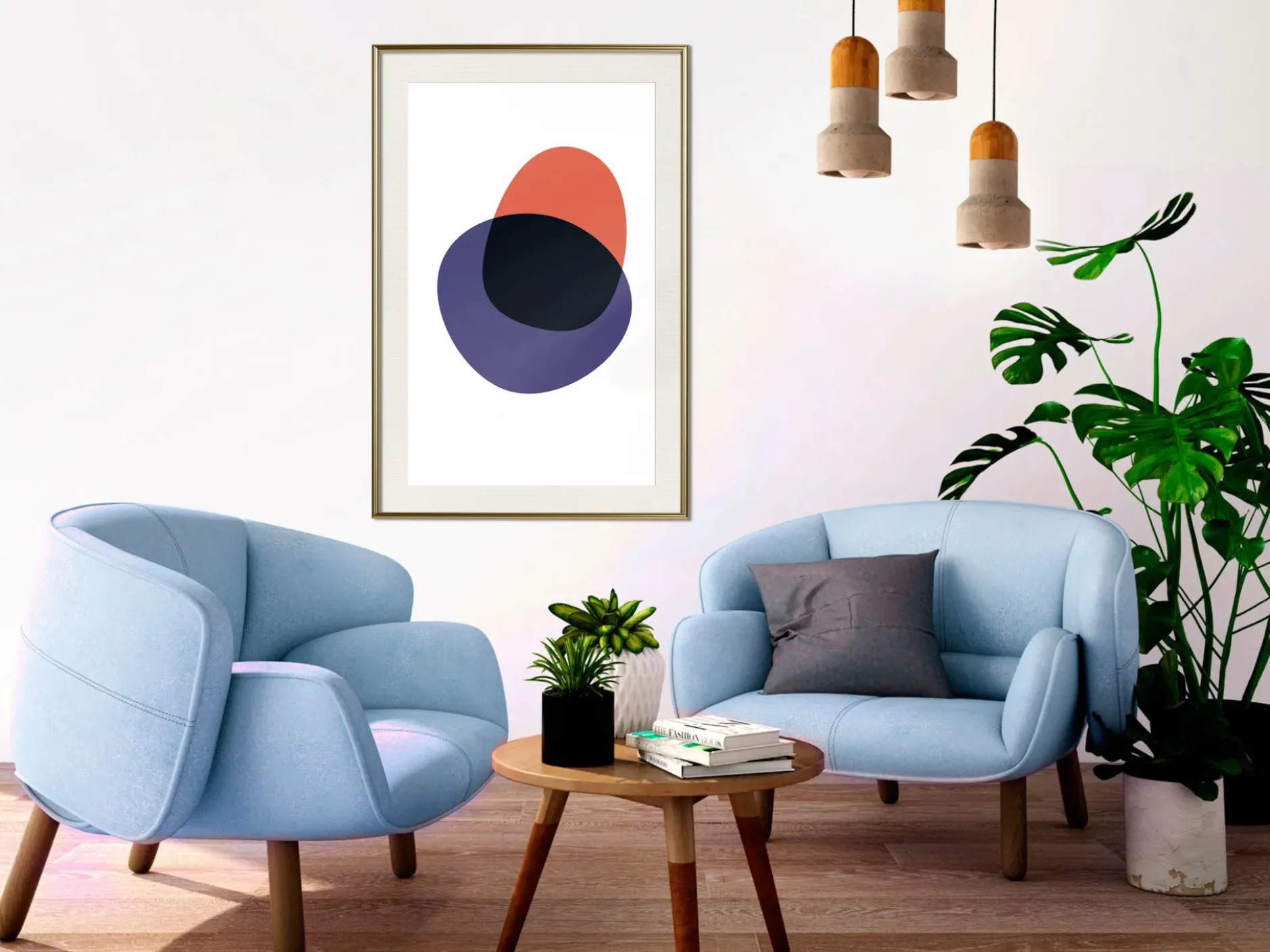 Poster 'White, Orange, Violet and Black'