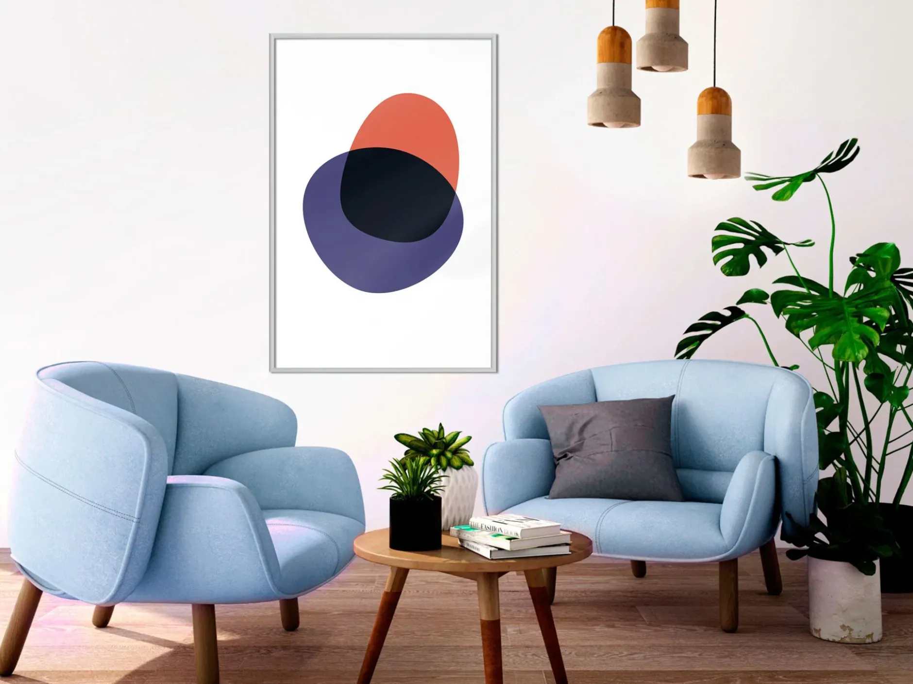 Poster 'White, Orange, Violet and Black'