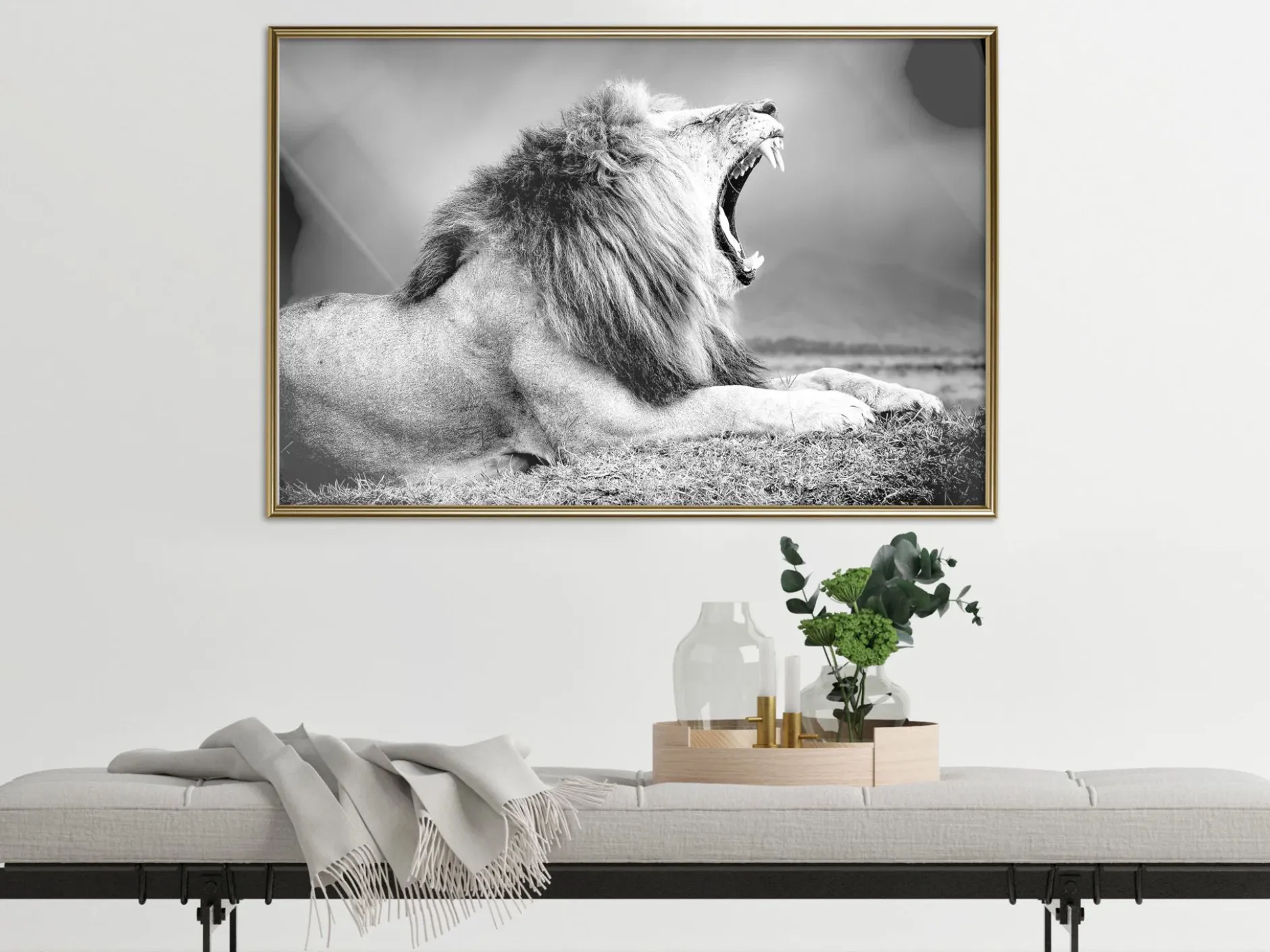 Poster 'Yawning Lion'