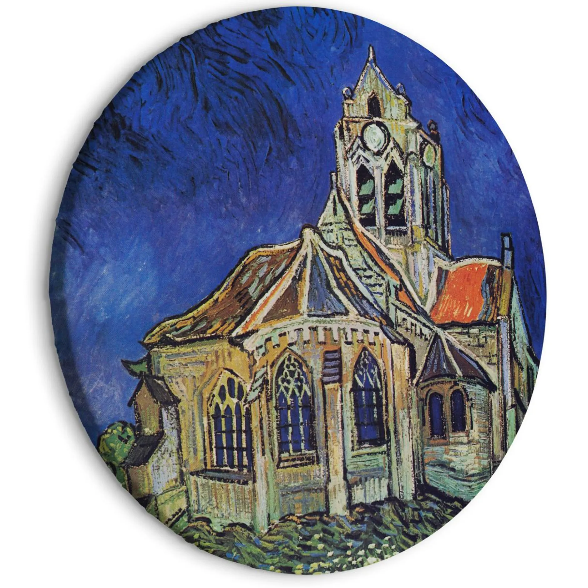 Rundes Bild 'Auvers Church'
