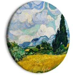 Rundes Bild 'Gogh's Cypress Field'