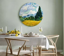 Rundes Bild 'Gogh's Cypress Field'