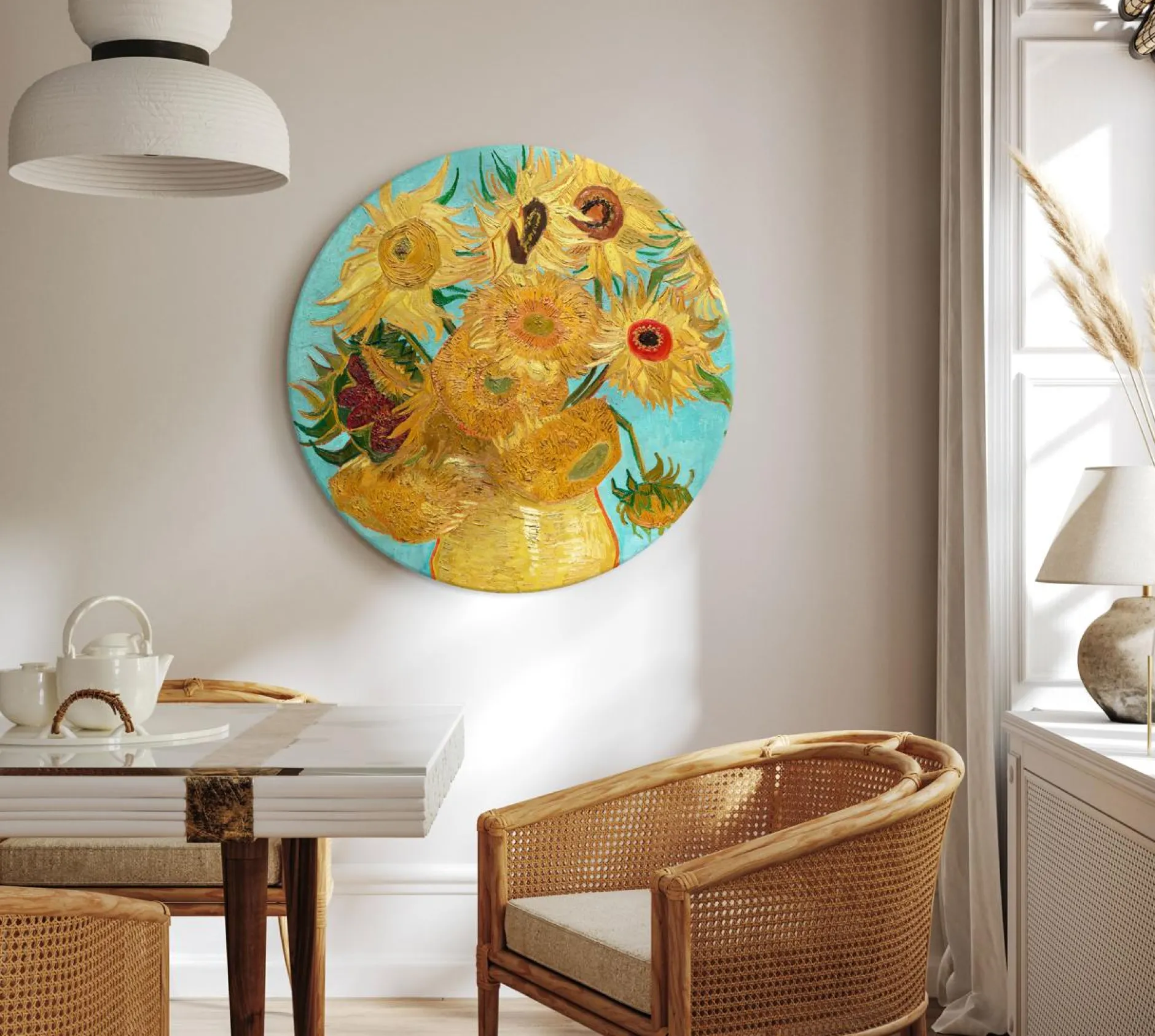 Rundes Bild 'Gogh's Sunflowers'