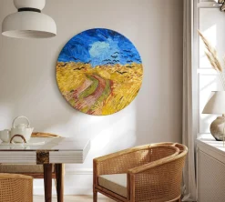Rundes Bild 'Gogh's Wheat & Crows'