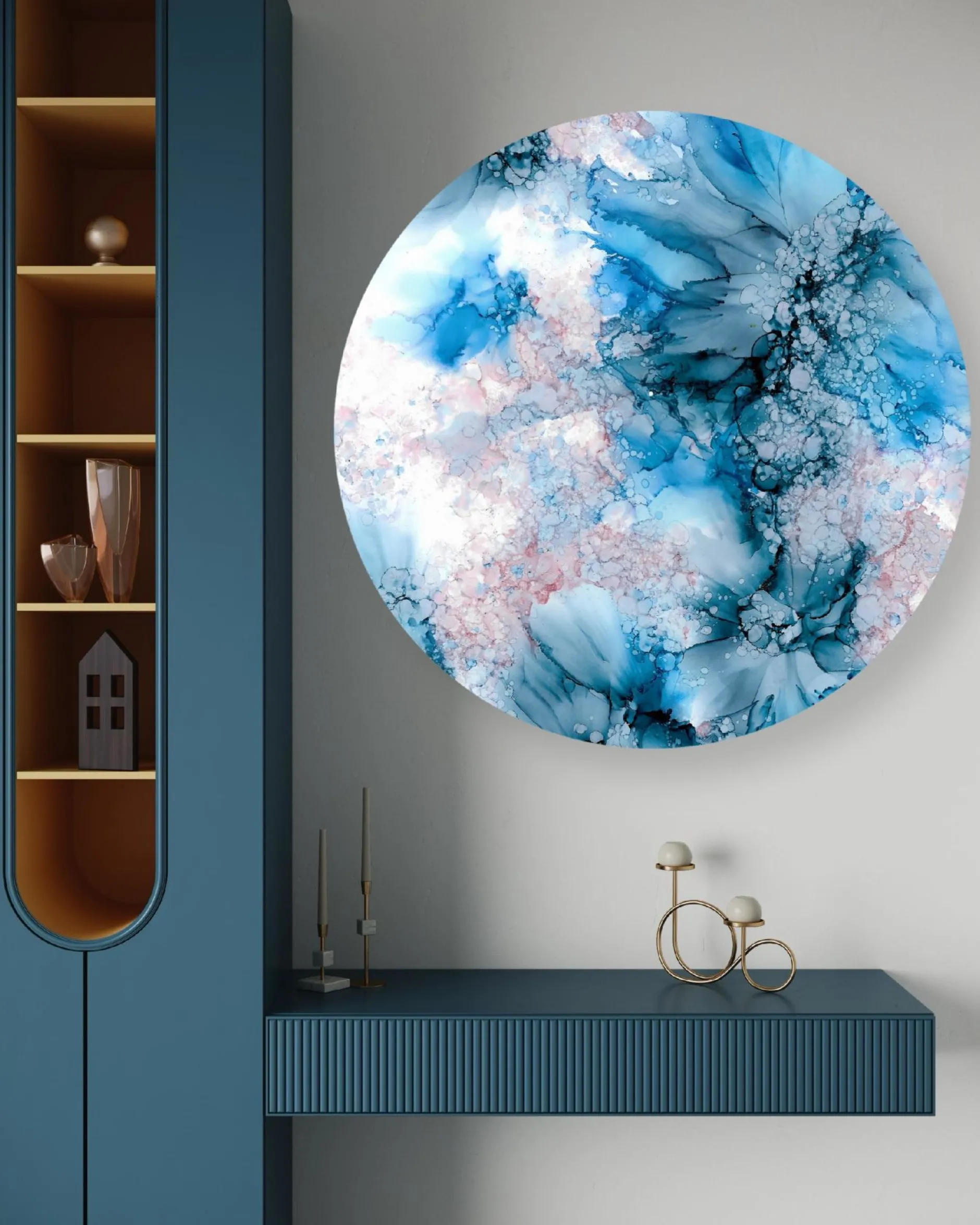 Rundes Bild 'Icy Petal Drift'