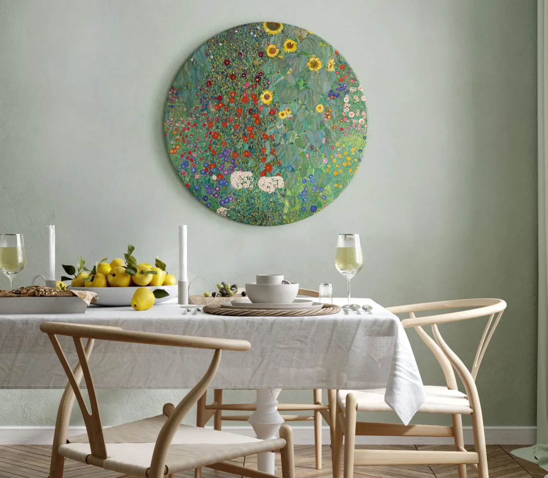 Rundes Bild 'Klimt's Sunflowers'