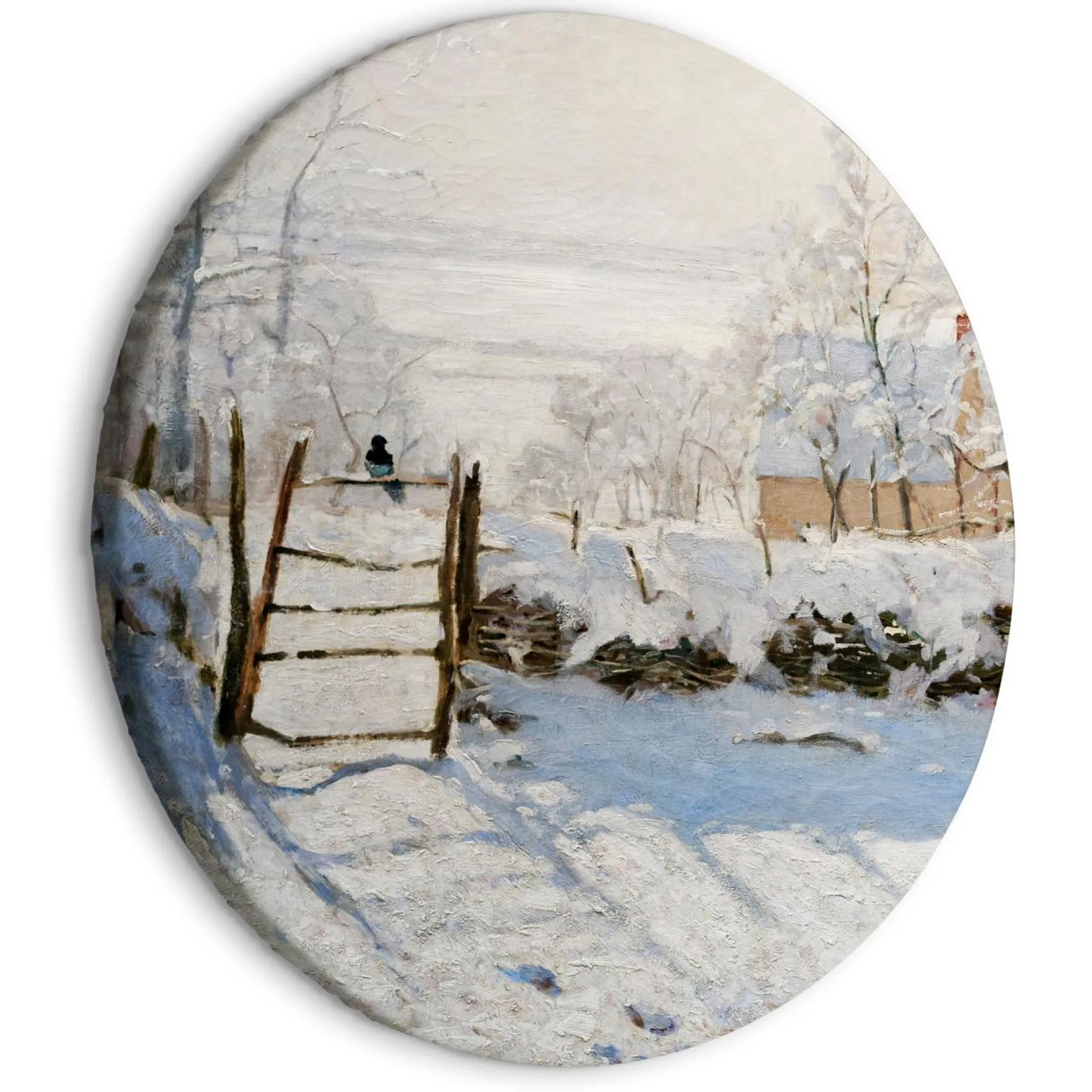 Rundes Bild 'Monet's Winter Magpie'