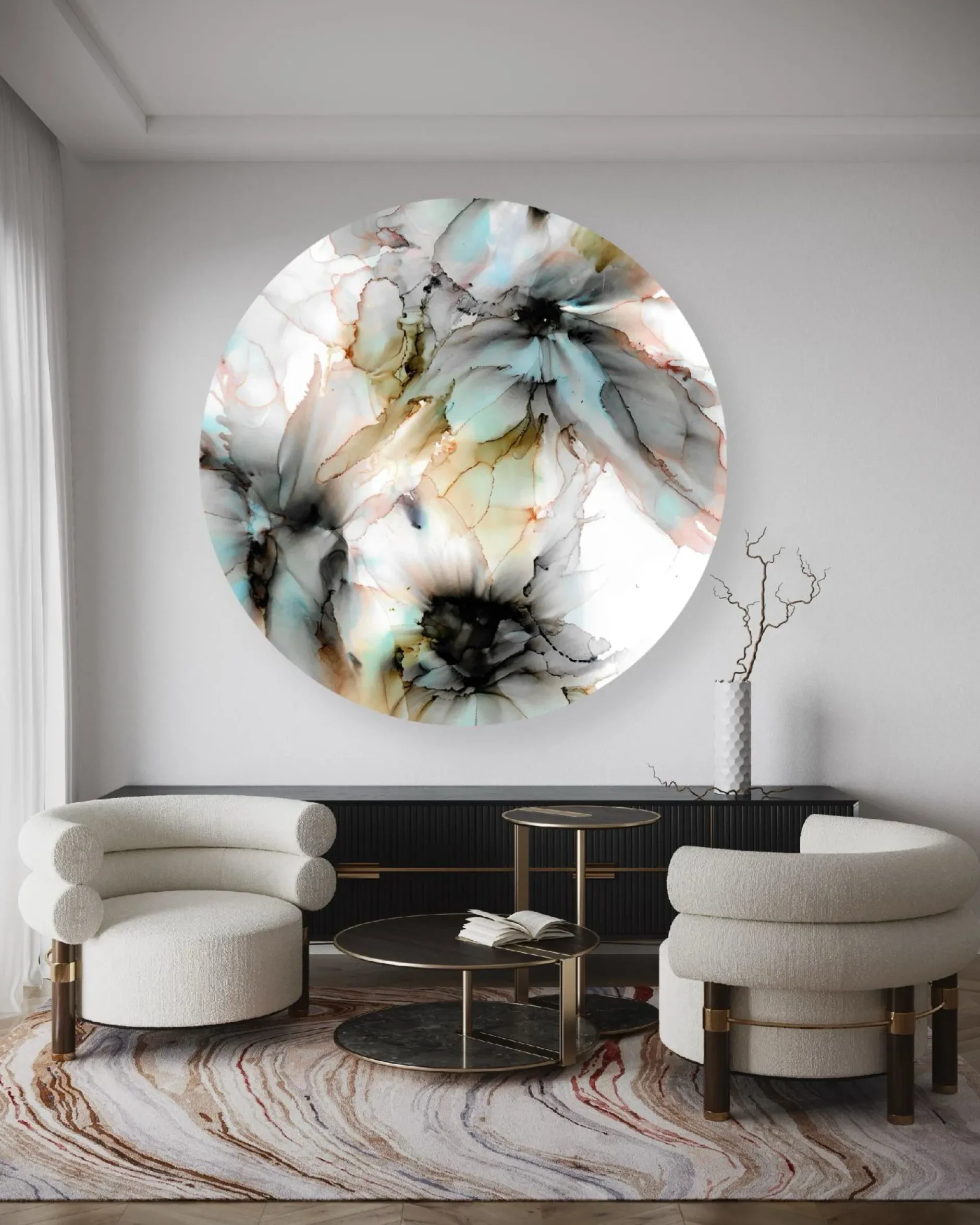 Rundes Bild 'Whisper Blooms'