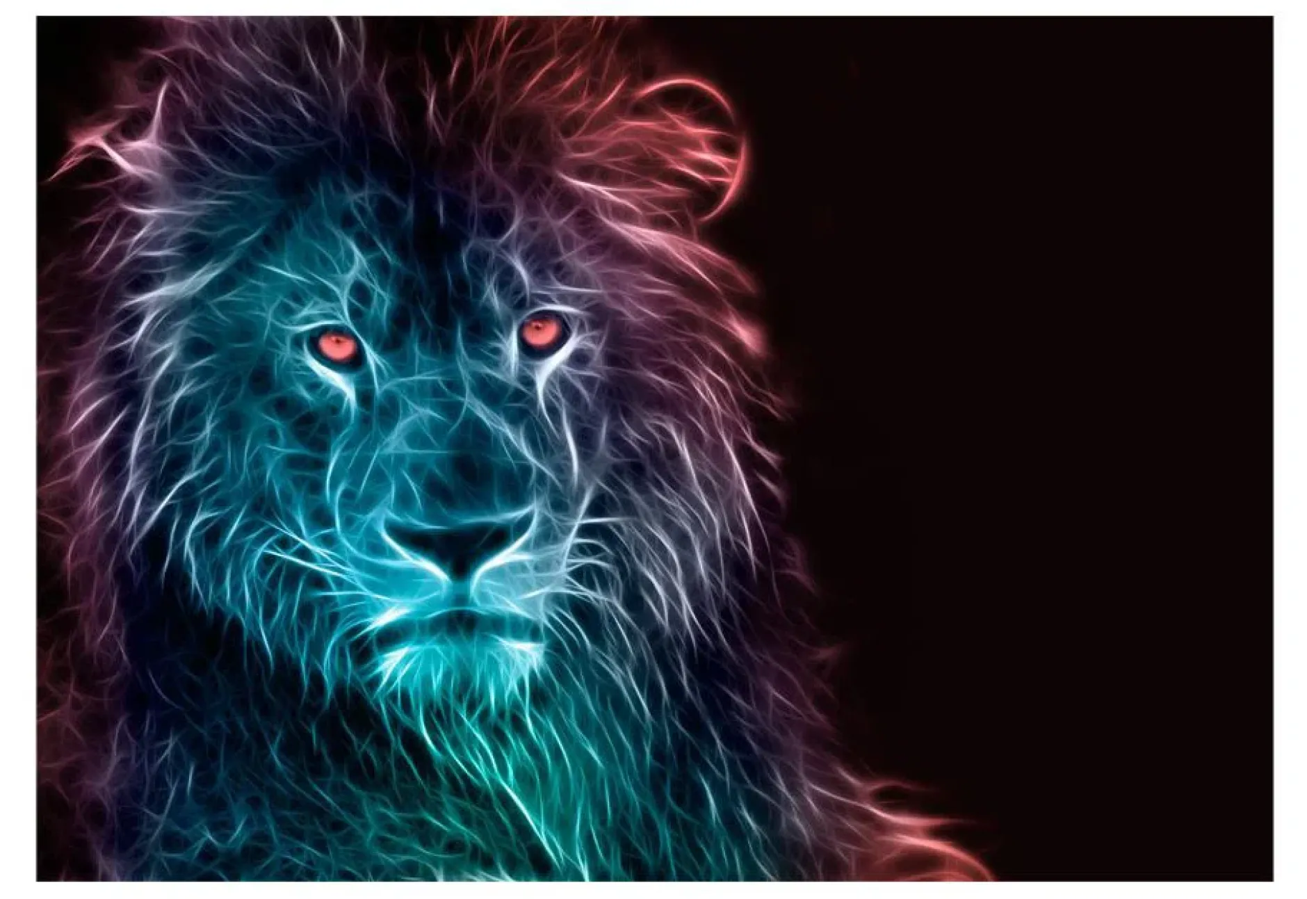 Selbstklebende Tapete 'Abstract lion - rainbow'