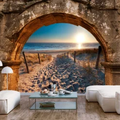 Selbstklebende Tapete 'Arch and Beach'