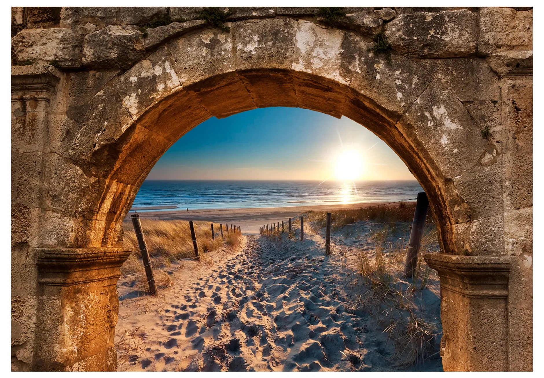 Selbstklebende Tapete 'Arch and Beach'