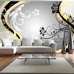 Selbstklebende Tapete 'Art - flowers (yellow)'