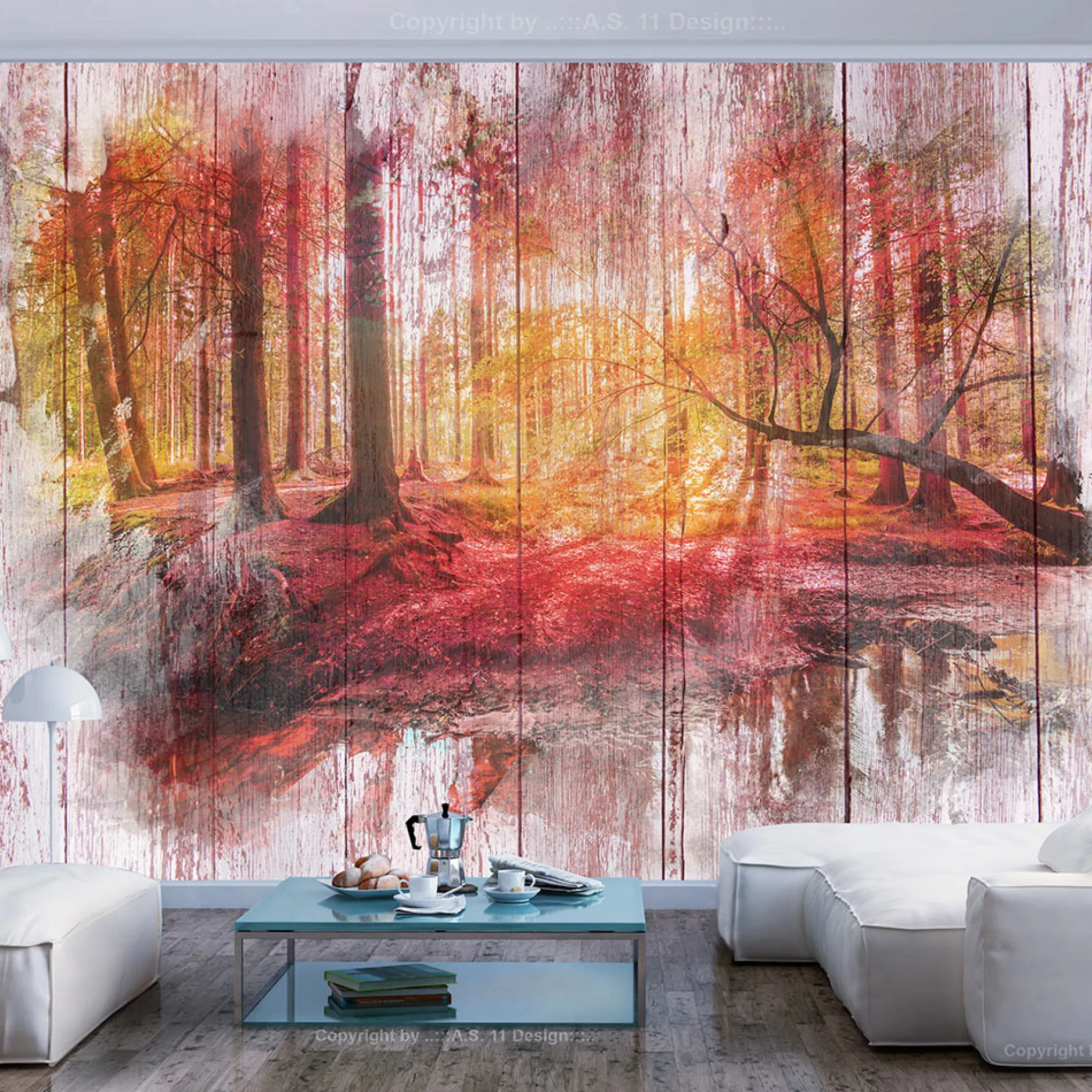 Selbstklebende Tapete 'Autumnal Forest'