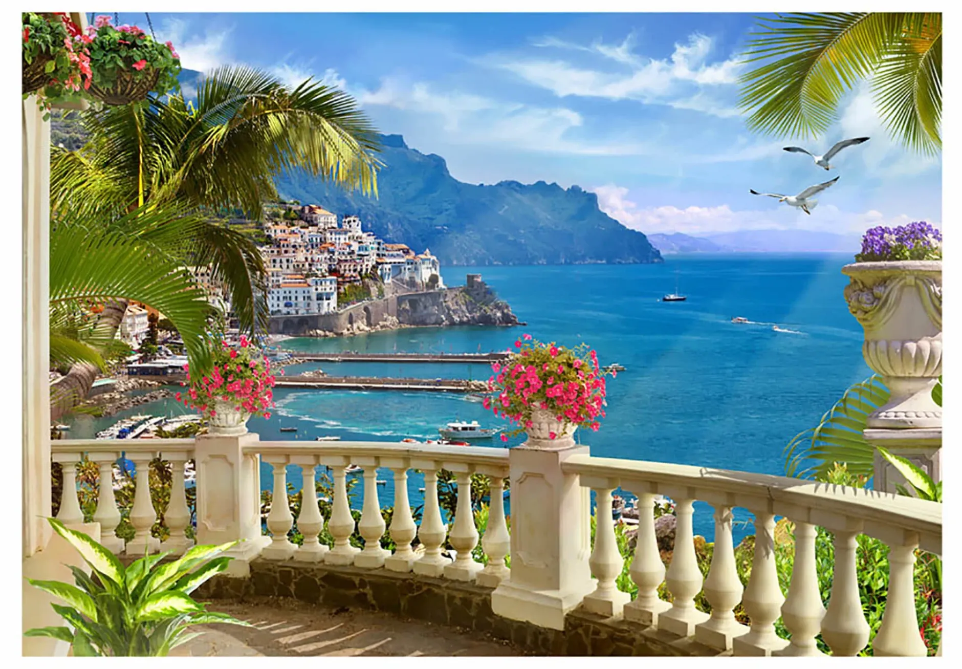 Selbstklebende Tapete 'Balcony Idyll'