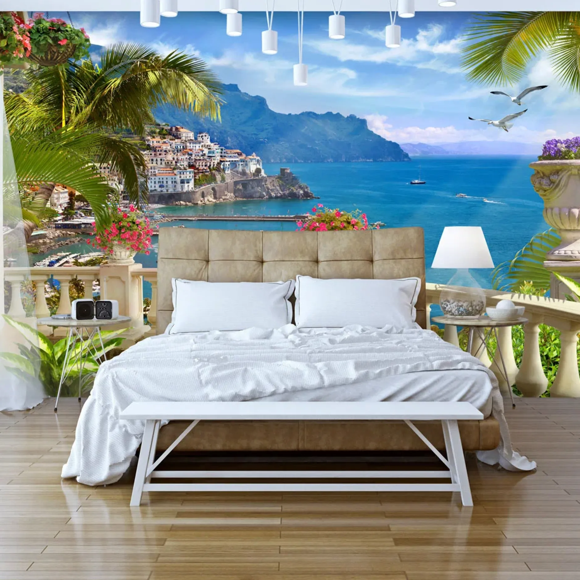 Selbstklebende Tapete 'Balcony Idyll'