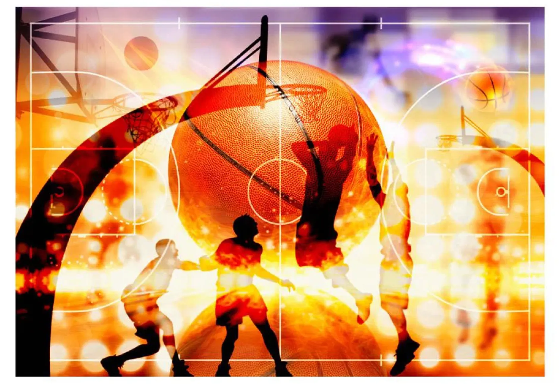 Selbstklebende Tapete 'Basketball'