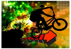 Selbstklebende Tapete 'Bicycle Tricks'