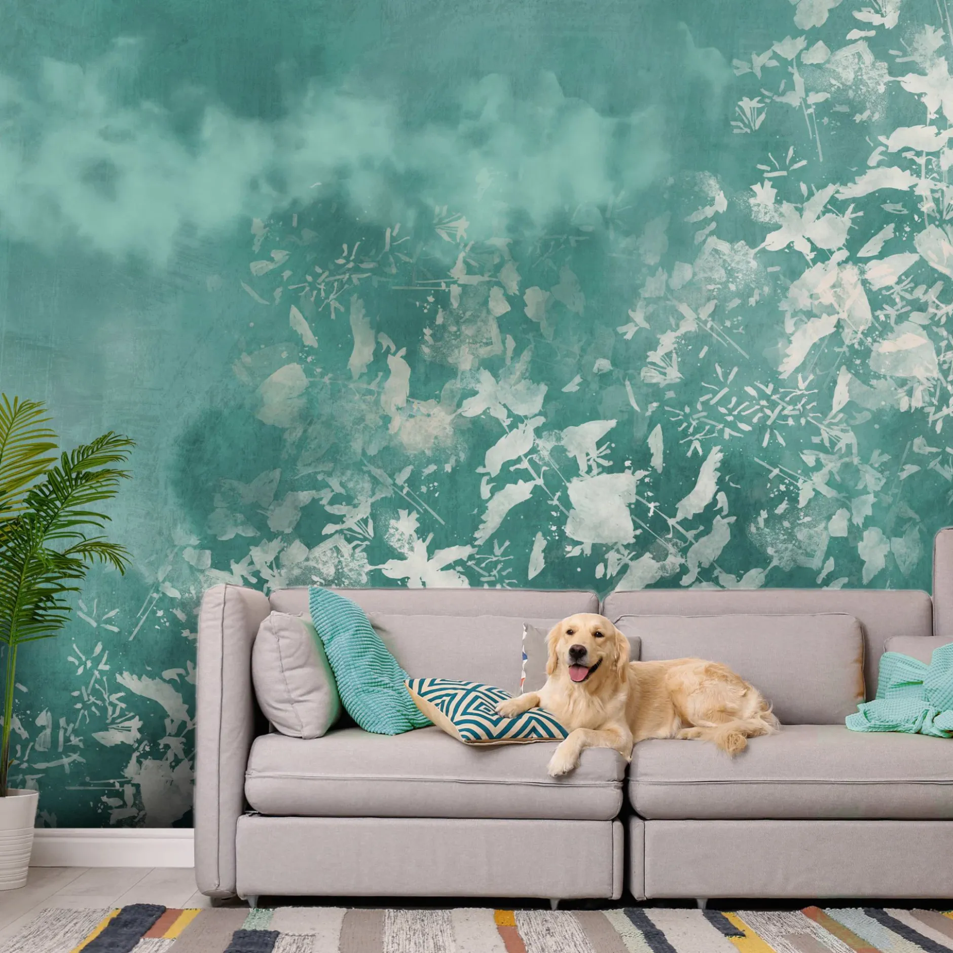 Selbstklebende Tapete 'Blue Garden'