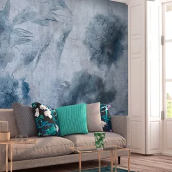 Selbstklebende Tapete 'Blue Peonies'