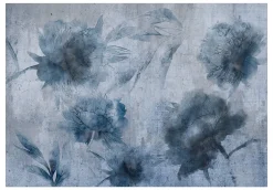 Selbstklebende Tapete 'Blue Peonies'