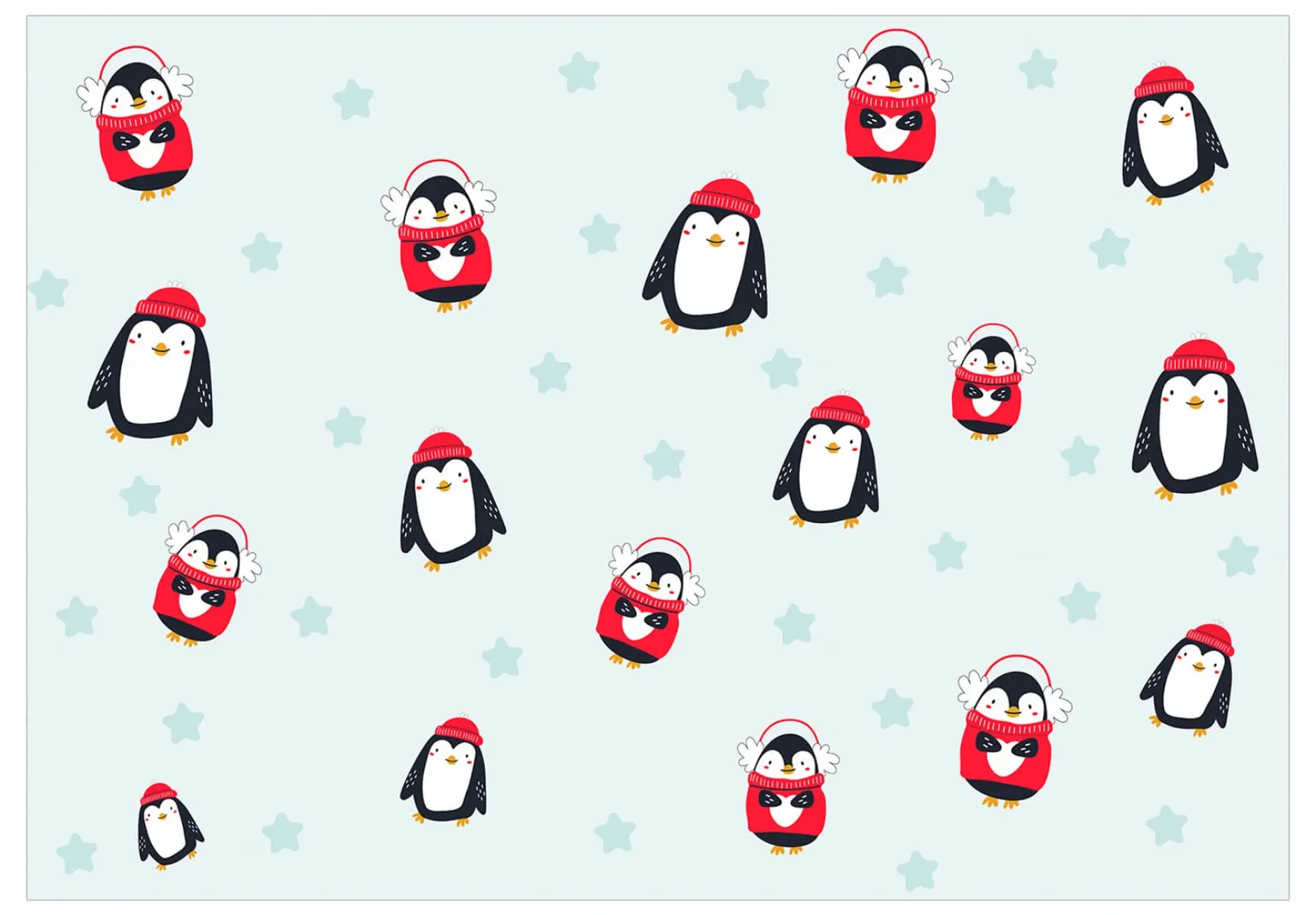 Selbstklebende Tapete 'Brawling Penguins'