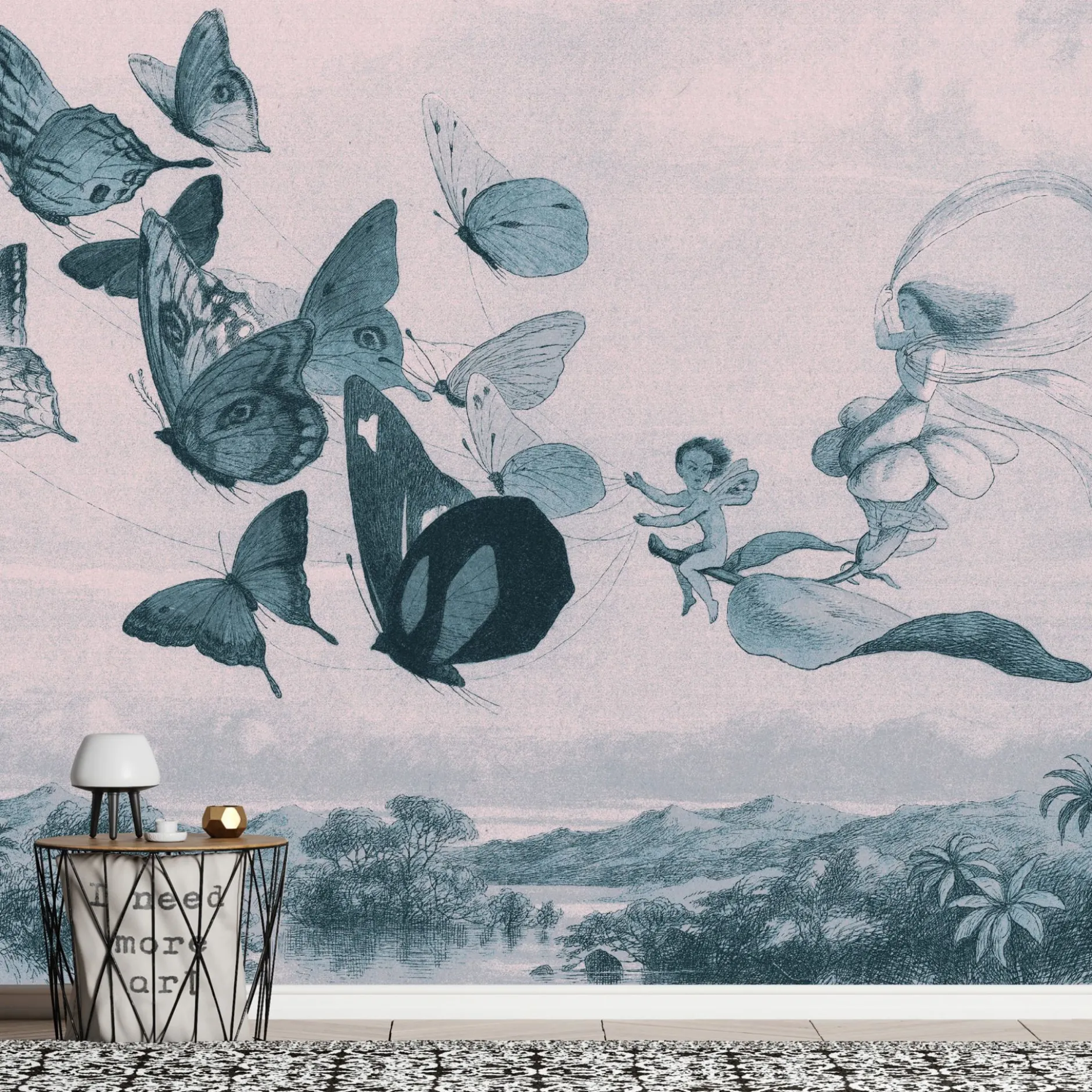 Selbstklebende Tapete 'Butterflies and Fairy'