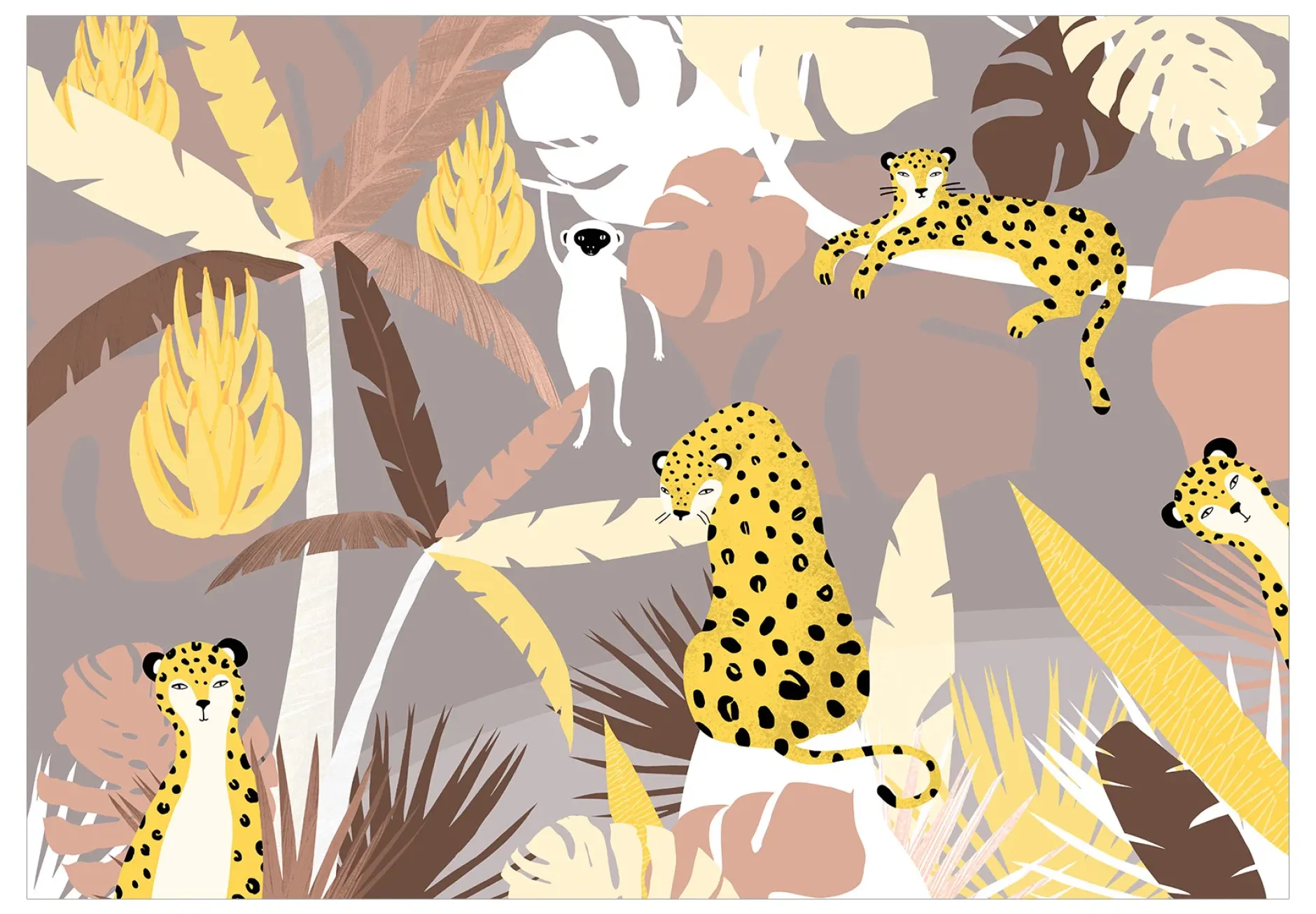 Selbstklebende Tapete 'Cheetahs in the Jungle - Third Variant'