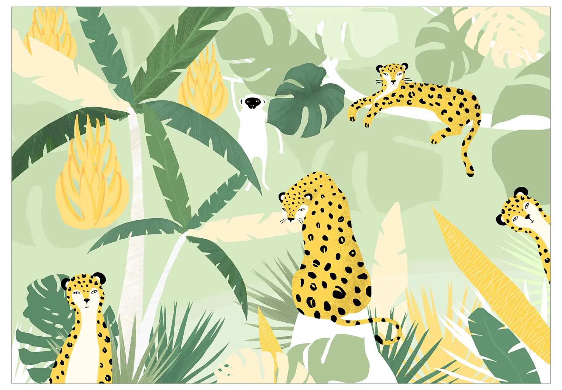 Selbstklebende Tapete 'Cheetahs in the Jungle - First Variant'