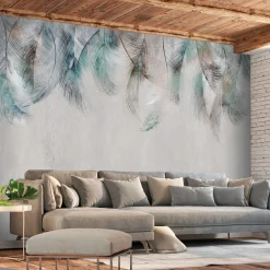 Selbstklebende Tapete 'Colourful Feathers'