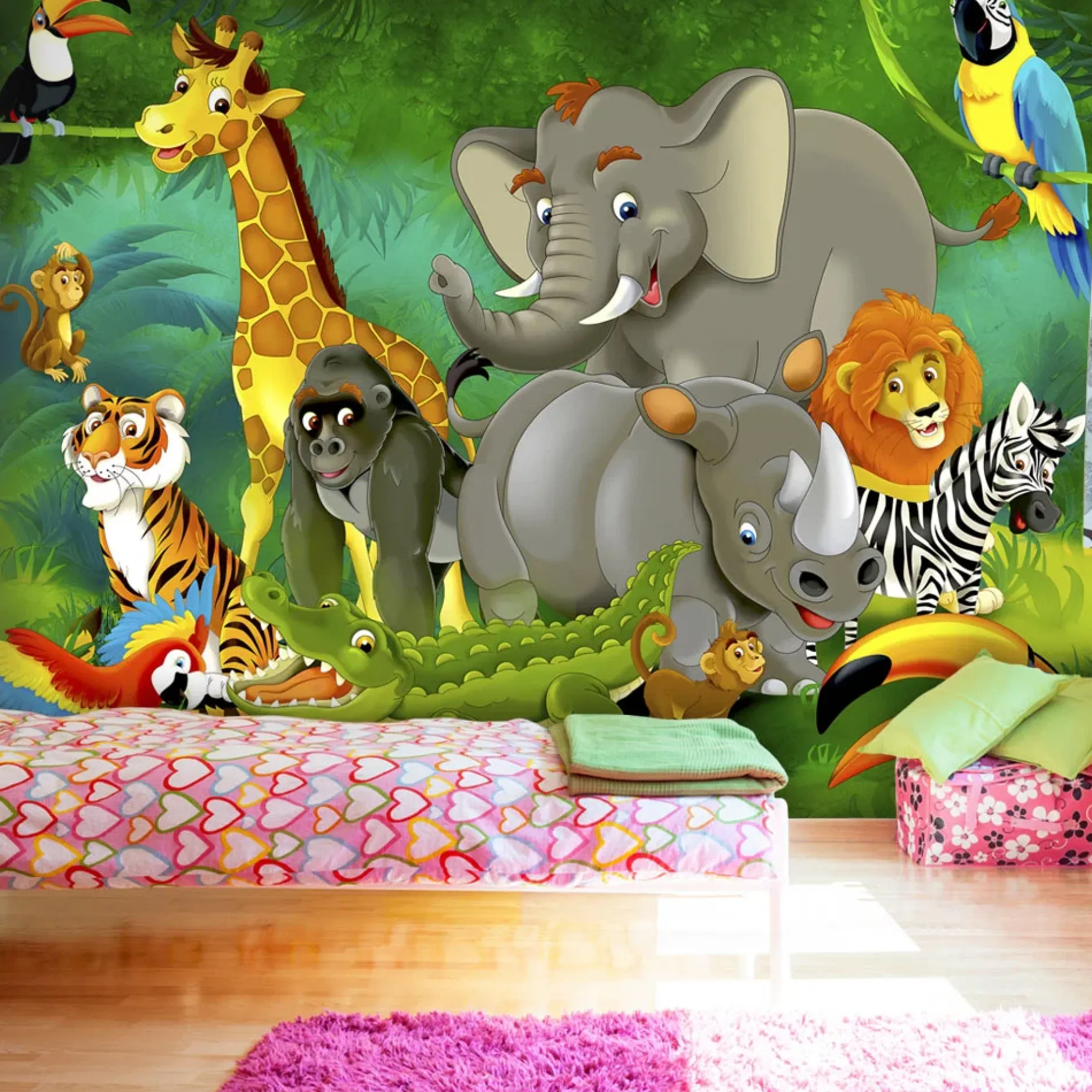Selbstklebende Tapete 'Colourful Safari'