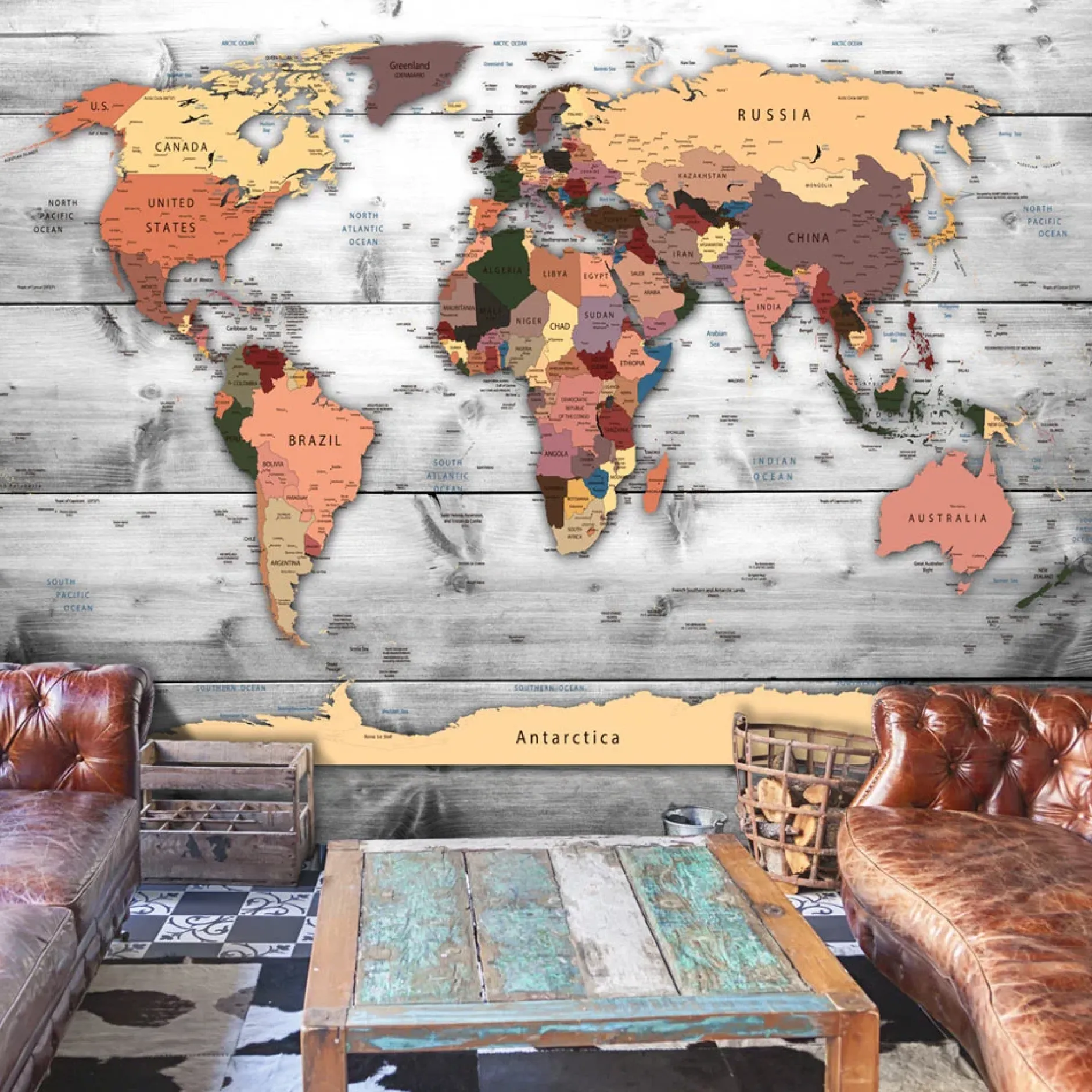 Selbstklebende Tapete 'Direction: World'