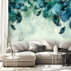 Selbstklebende Tapete 'Emerald Feathers'