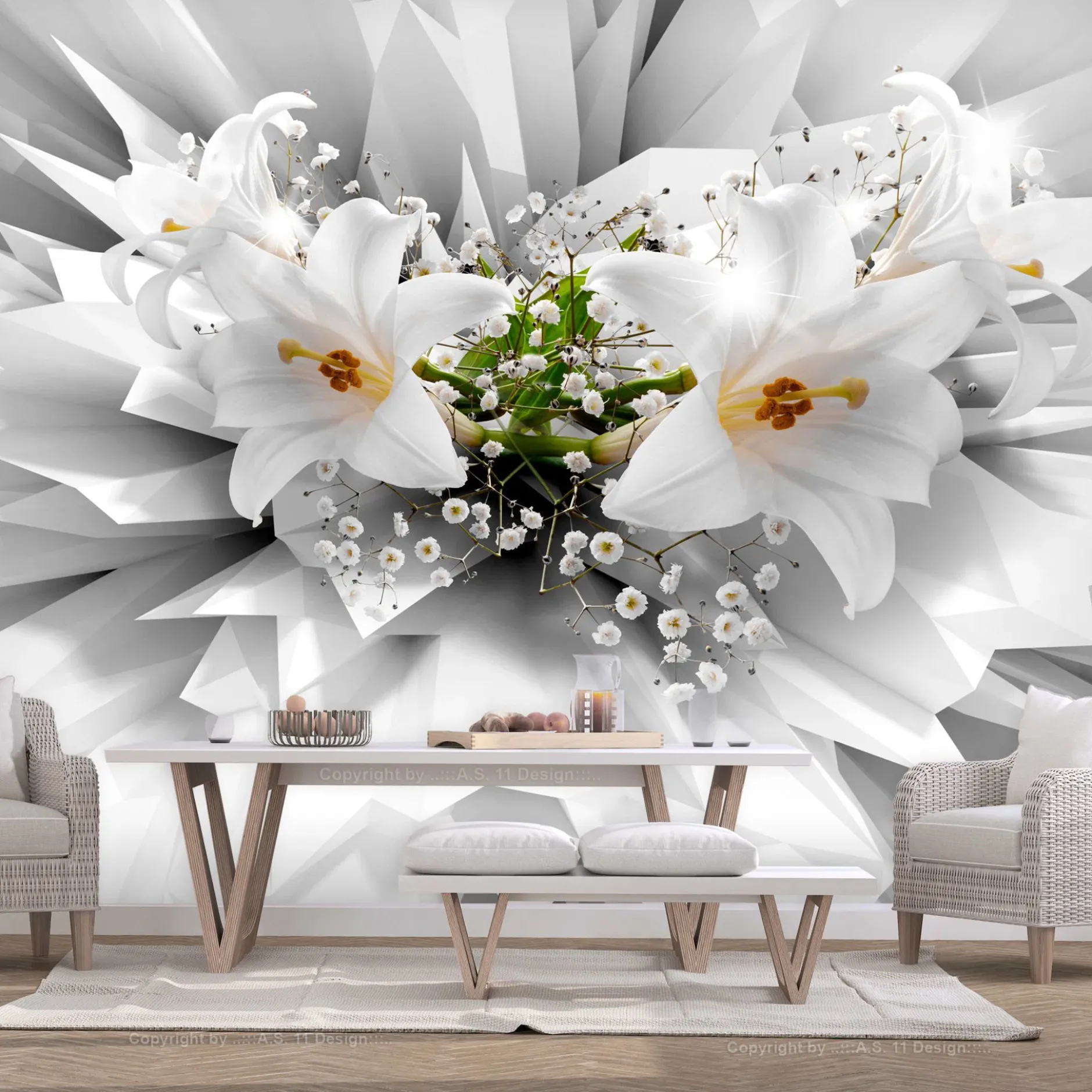 Selbstklebende Tapete 'Floral Explosion'
