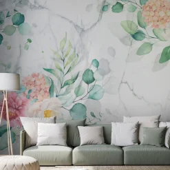 Selbstklebende Tapete 'Flowery Marble'