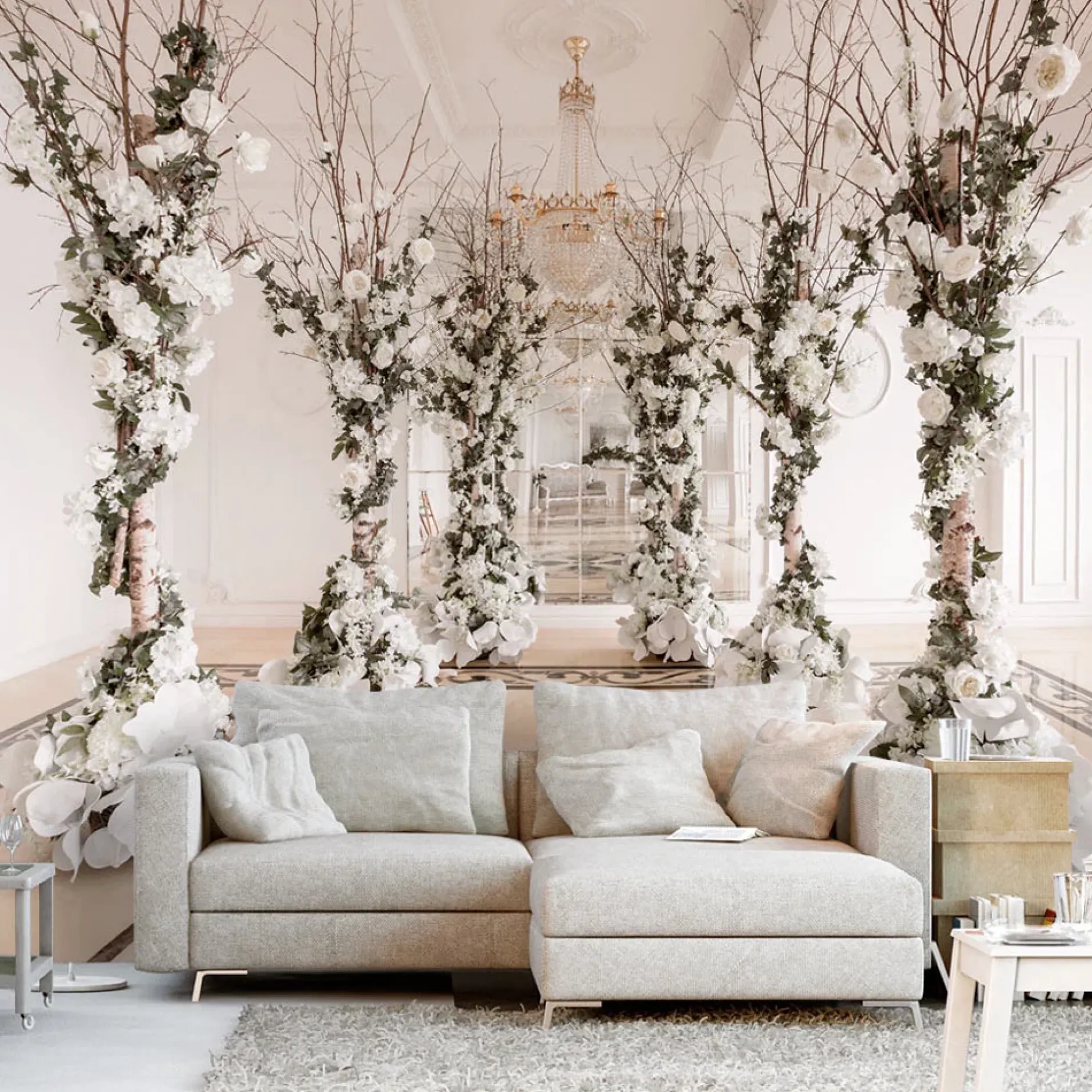 Selbstklebende Tapete 'Flower Chamber'
